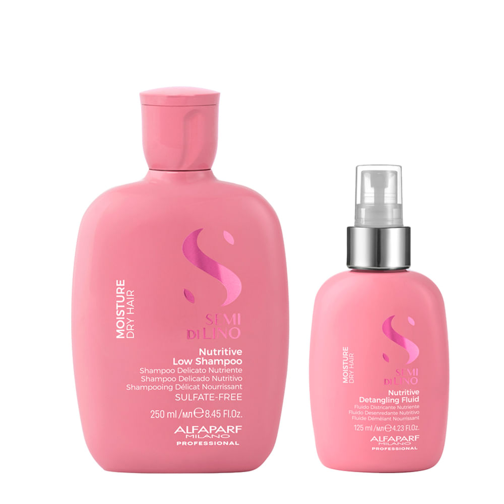 Kit Alfaparf Milano Professional Semi Di Lino Moisture - Shampoo 250ml + Leave-In 125ml