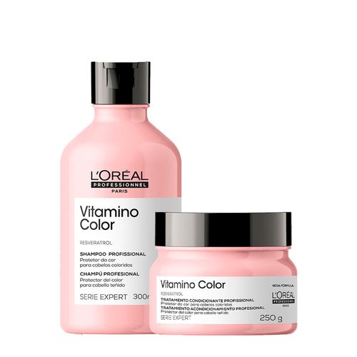 Kit L'Oréal Professionnel Serie Expert Vitamino Color - Shampoo 300ml + Máscara 250g