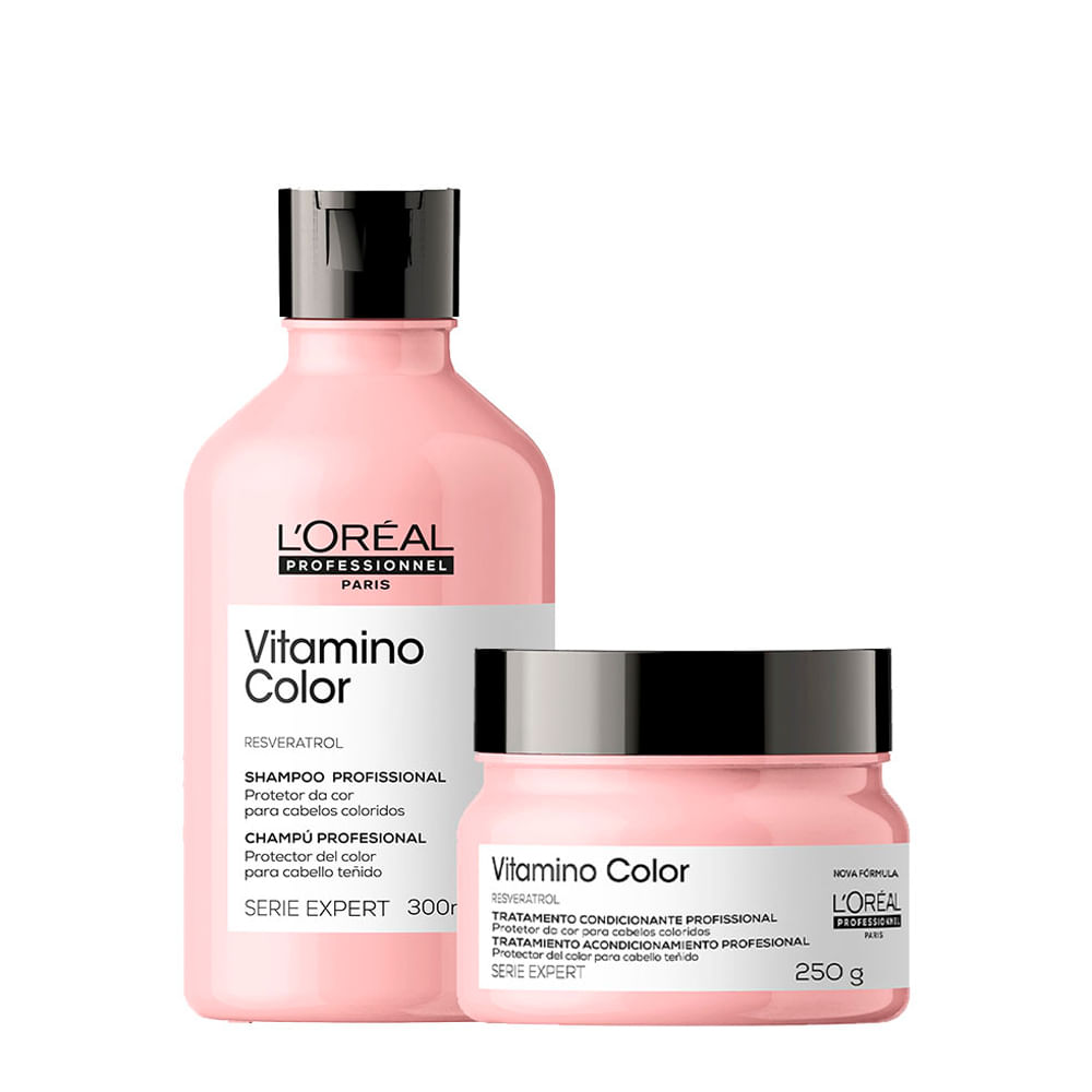 Kit L'Oréal Professionnel Serie Expert Vitamino Color - Shampoo 300ml + Máscara 250g
