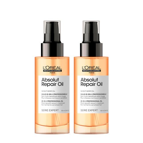 Kit L'Oréal Professionnel Serie Expert Absolut Repair Gold Quinoa - Óleo Capilar Protein 10 In 1 90ml - 2 Unidades