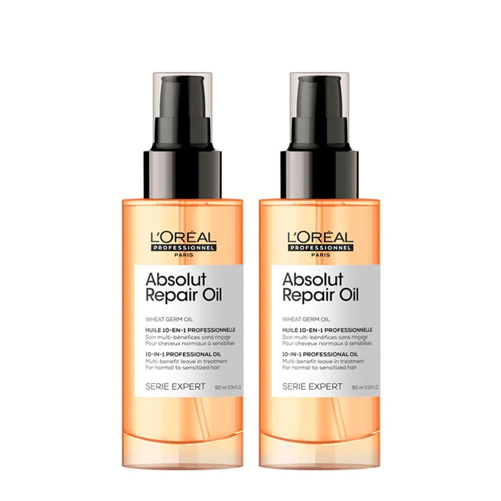 Kit L'Oréal Professionnel Serie Expert Absolut Repair Gold Quinoa - Óleo Capilar Protein 10 In 1 90ml - 2 Unidades