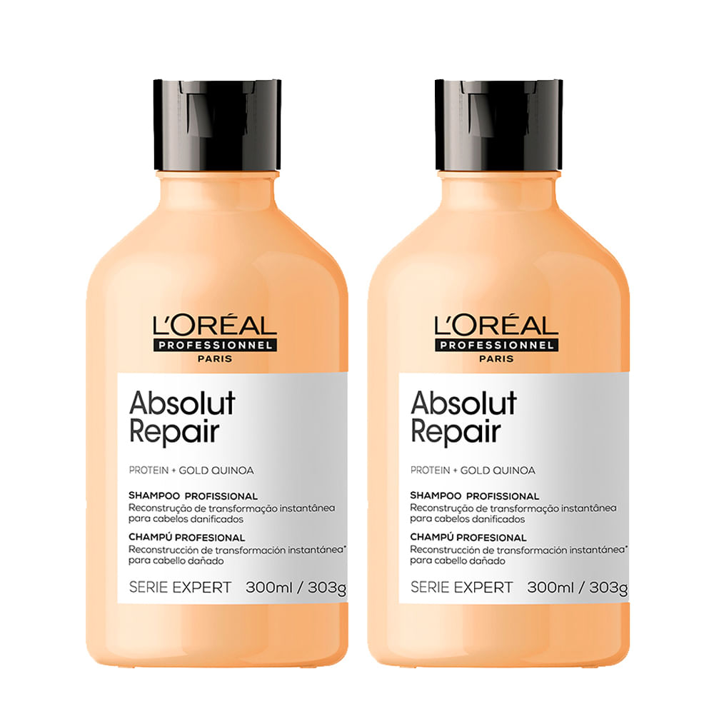 Kit L'Oréal Professionnel Serie Expert Absolut Repair Gold - Shampoo 300ml – 2 Unidades