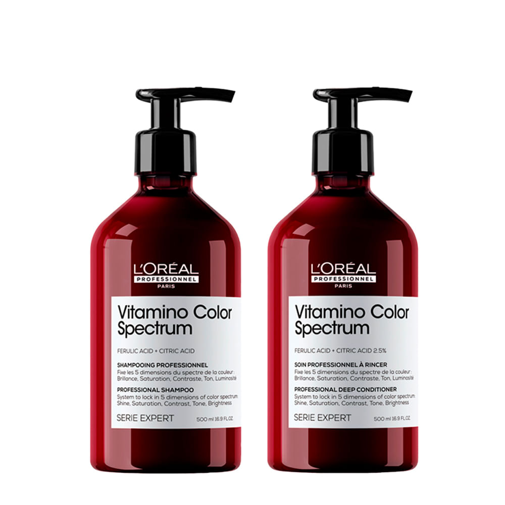 Kit L'Oreal Professionnel Série Expert Vitamino Color Spectrum Shampoo 500ml + Condicionador 500ml