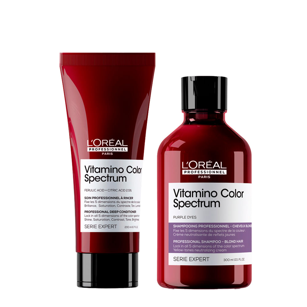 Kit L'Oreal Professionnel Série Expert Vitamino Color Spectrum Purple Shampoo 300ml + Condicionador 200ml