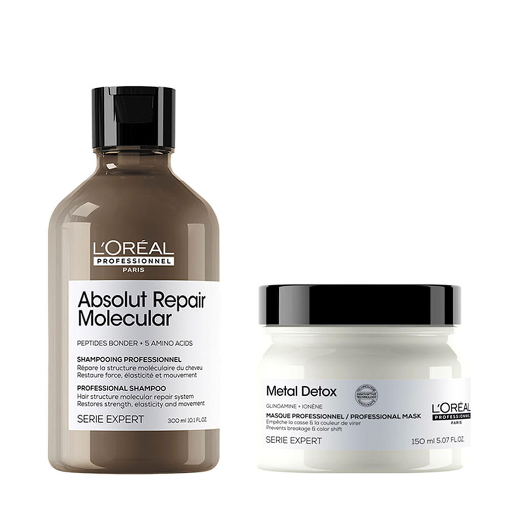 Kit Loréal Professionnel Serie Expert Absolut Repair Molecular Shampoo 300ml+detox Máscara 150g