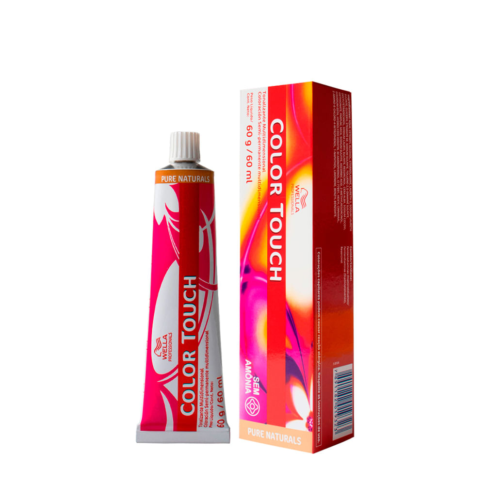 Tonalizante Wella Professionals Color Touch Pure Naturals 2/0 Preto 60g