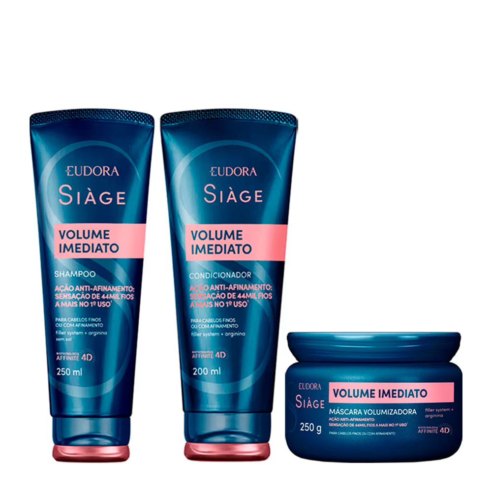Kit Eudora Siàge Volume Imediato - 3 Produtos