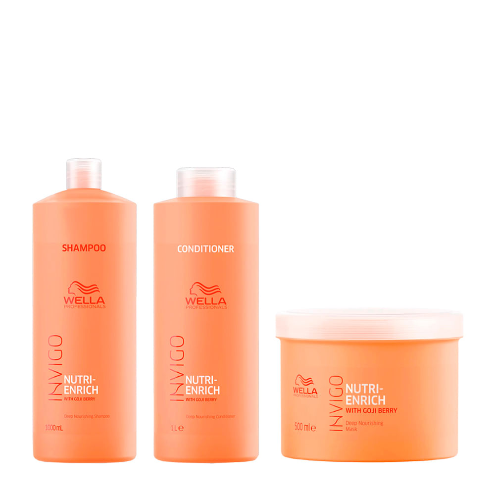 Kit Wella Professionals Invigo Nutri Enrich - Shampoo 1000ml + Condicionador 1000ml + Máscara 500ml
