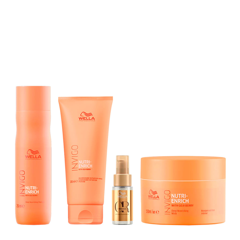 Kit Wella Professionals Invigo Nutri Enrich - Shampoo 250ml + Condicionador 200ml + Máscara 150ml + Óleo Capilar 30ml