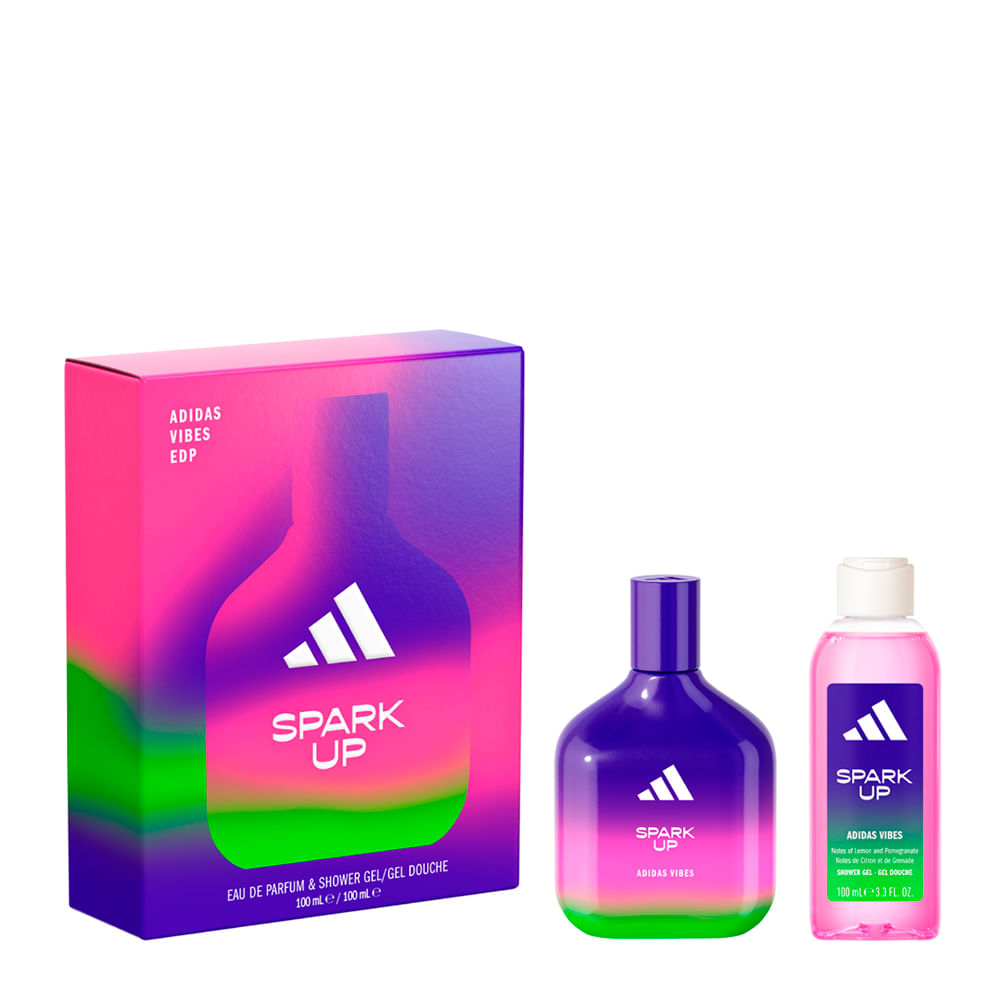 Kit Perfume Adidas Vibes Spark Up Unissex - Eau de Parfum 100ml + Gel de Banho 100ml
