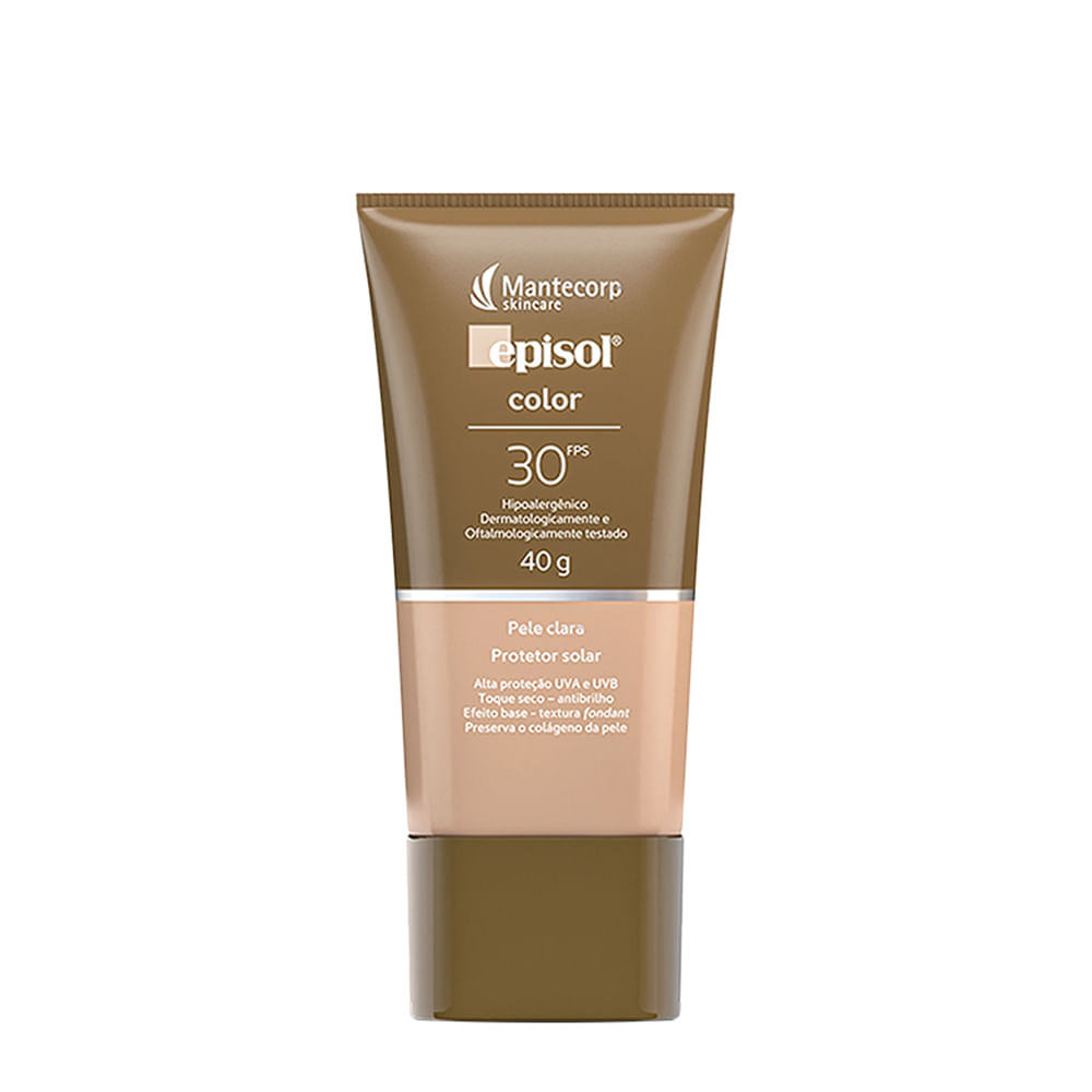 Protetor Solar Facial Skincare Mantecorp Episol Color Clara FPS30 40ml