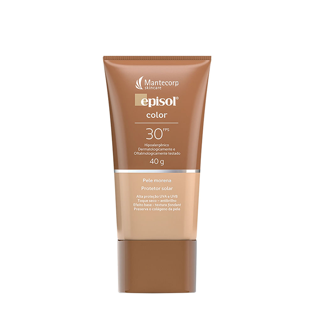 Protetor Solar Facial Mantecorp Episol Color FPS 30 Morena 40ml