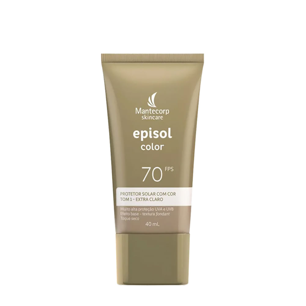 Protetor Solar Facial Mantecorp Episol Color Tom 1 Extra Claro FPS 70 40ml
