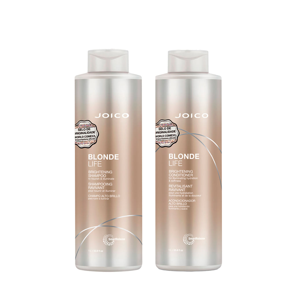 Kit Joico Professional Blonde Life Brightening - Shampoo 1000ml + Condicionador 1000ml