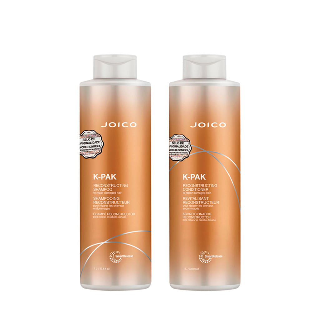 Kit Joico Professional K-Pak Repair Damage Reconstructing - Shampoo 1000ml + Condicionador 1000ml