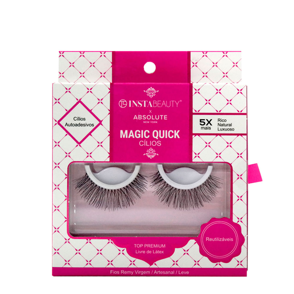 Cílios Postiços Longo Natural Absolute New York Magiquick 603 Preto 1 Par