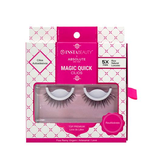 Cílios Postiços Longo Natural Absolute New York Magiquick 604 Preto 1 Par