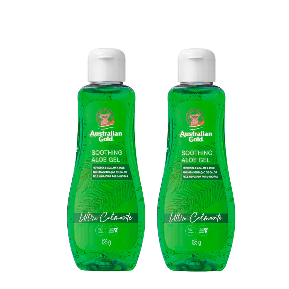 Kit Australian Gold Gel Pós-Sol Corporal Refrescante Shoothing Aloe 125g 2 Unidades