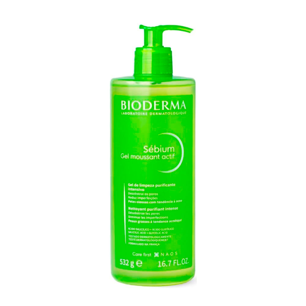 Gel de Limpeza Facial Bioderma Sébium Gel Moussant Actif 500ml