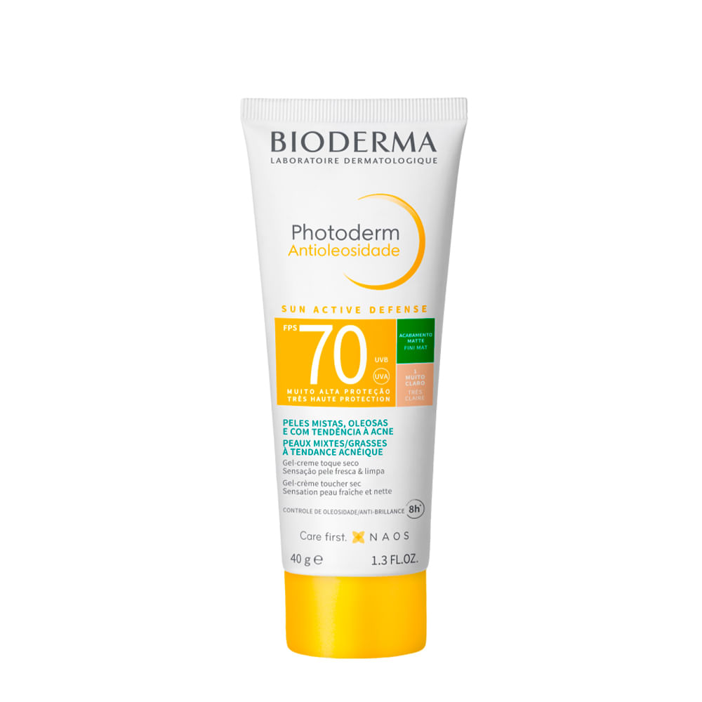 Protetor Solar Facial Bioderma Photoderm Antioleosidade FPS 70 1 Muito Claro 40g