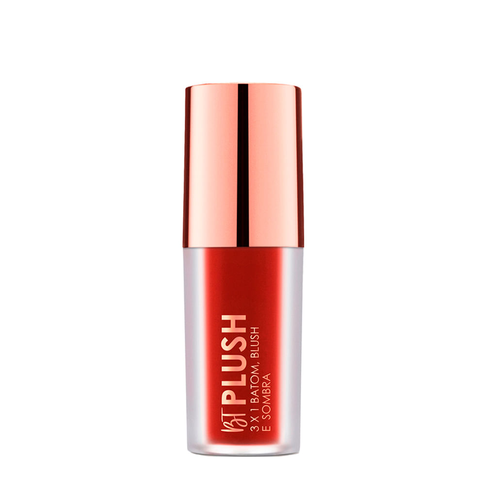 Batom Blush e Sombra Bruna Tavares Bt Plush Cinnamon 3x1 6g