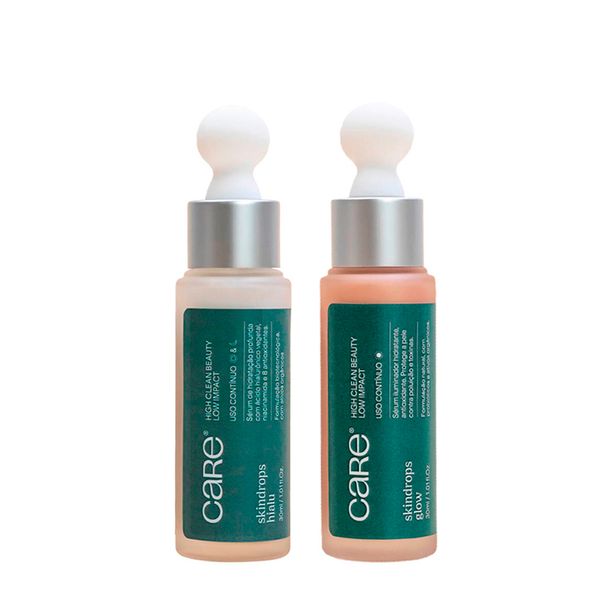 Kit Facial Care Natural Beauty Skindrops – Sérum de Hidratação Profunda 30ml + Sérum Hidratante e Iluminador Glow 30ml Kit