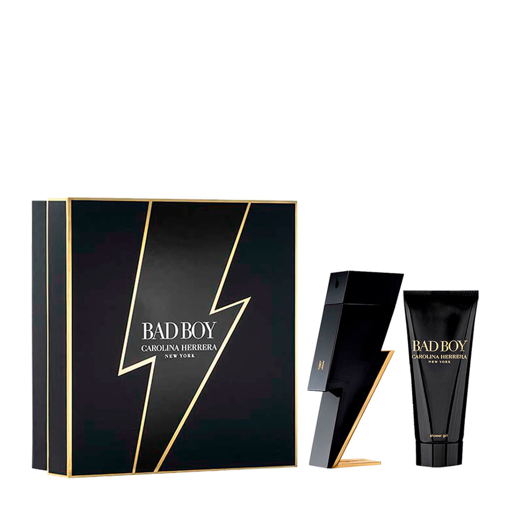 Kit Perfume Carolina Herrera Bad Boy Masculino - Eau de Toilette 100ml + Gel de Banho 100ml