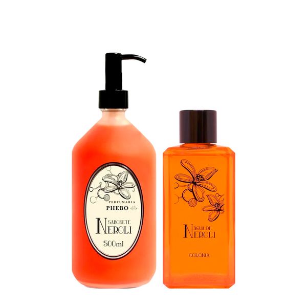 Kit Sabonete Líquido Corporal Phebo Águas Neroli 500ml + Colônia Unissex 260ml Kit