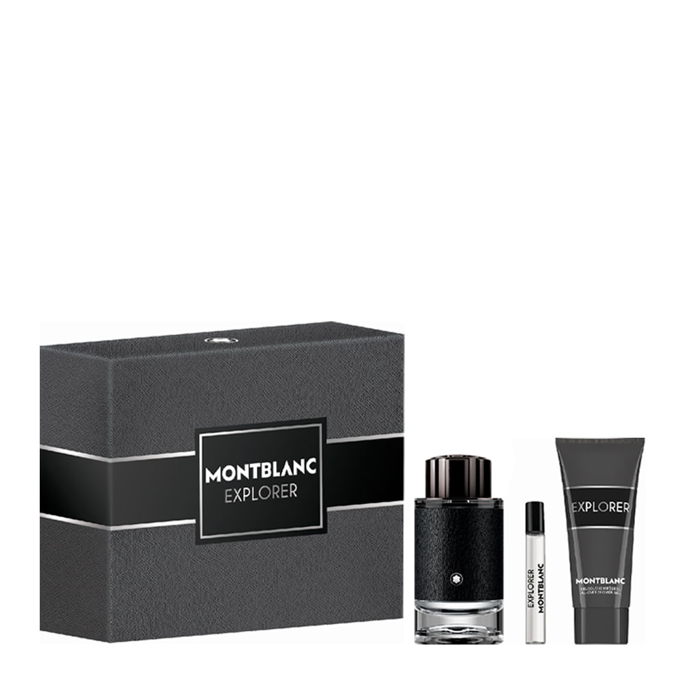 Kit Perfume Montblanc Explorer Masculino - Eau de Parfum 100ml + Gel de Banho 100ml + Miniatura 7,5ml