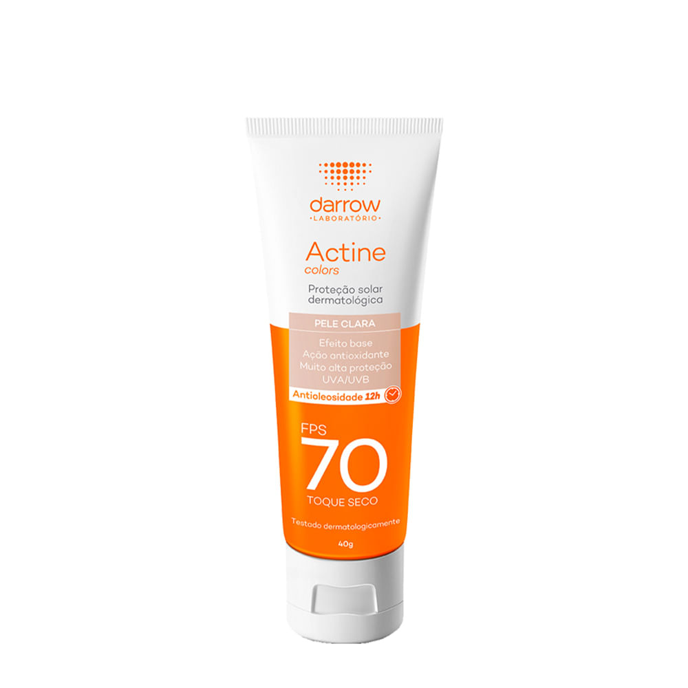 Protetor Solar Facial Darrow Actine Colors FPS 70 Pele Clara 40g