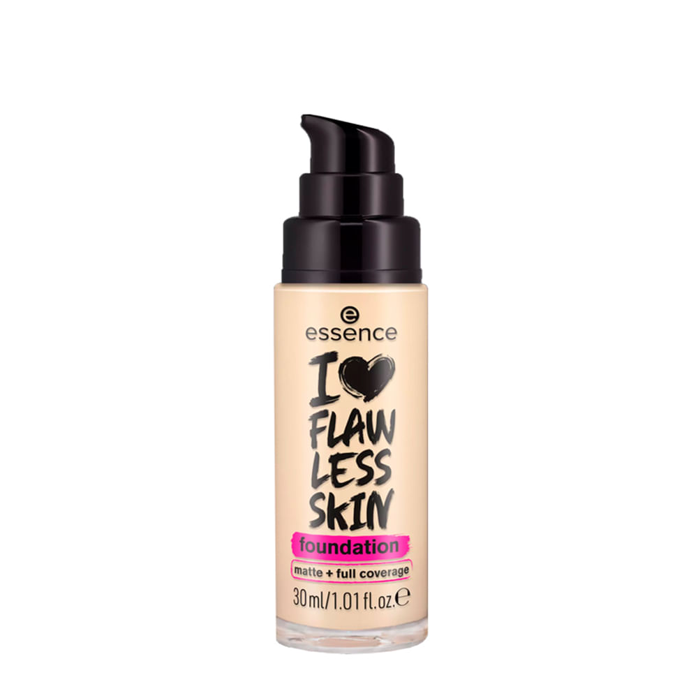 Base Líquida Essence I Love Flawless Skin Fps 20 Matte 20 Medium Porcelain 30ml