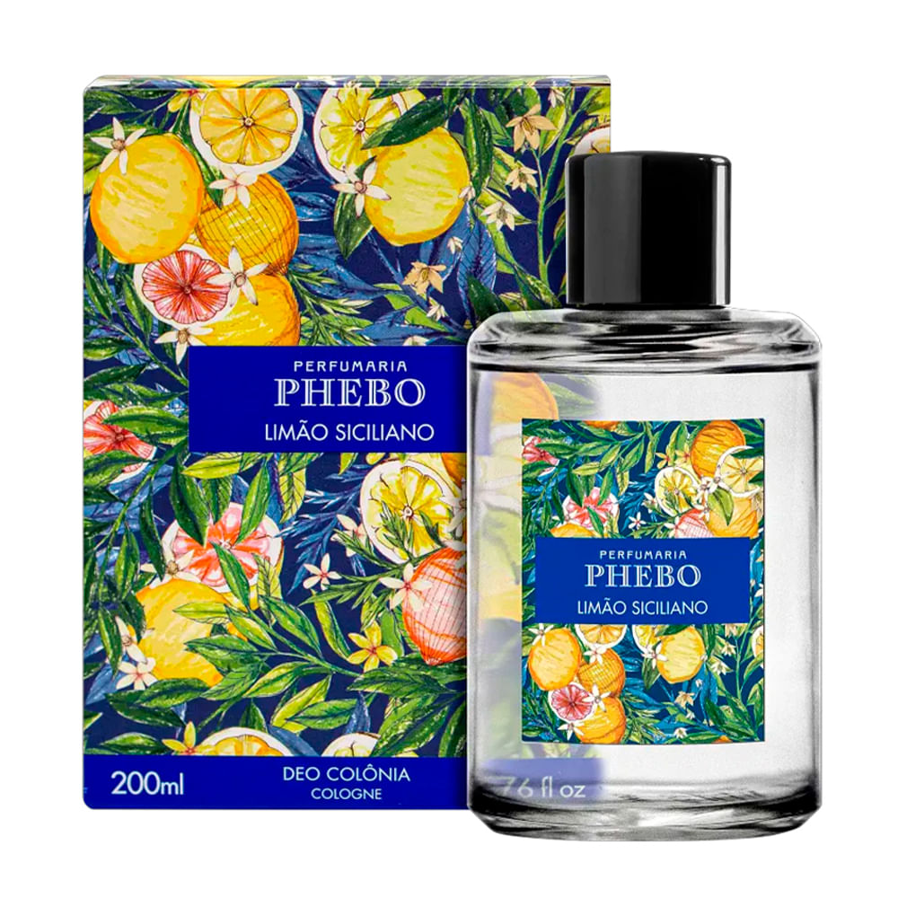Colônia Phebo Mediterrâneo Limão Sicíliano Unissex 200ml