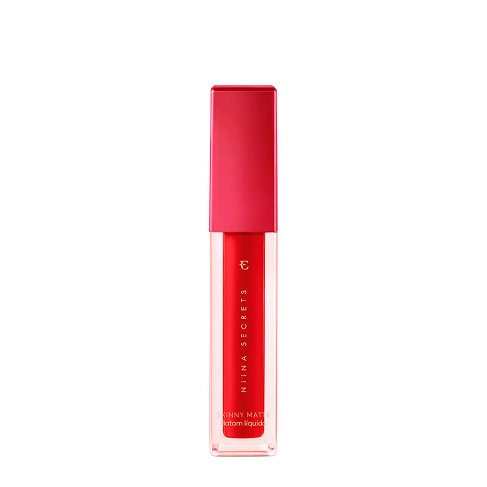 Batom Líquido Matte Eudora Niina Secrets Skinny Vermelho Hibisco 5ml