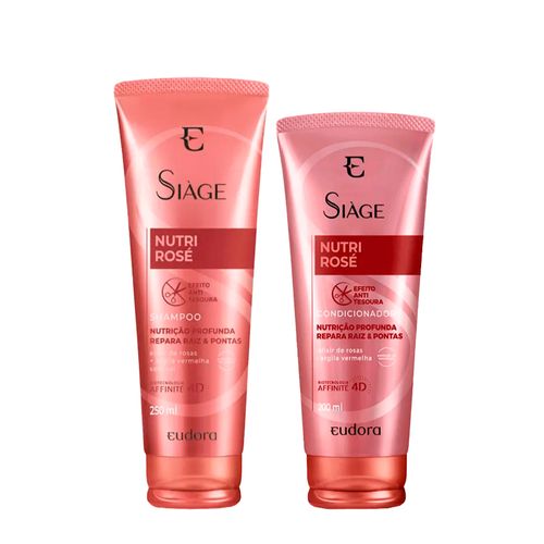 Kit Eudora Siàge Nutri Rose 4D - Shampoo 250ml + Condicionador 200ml