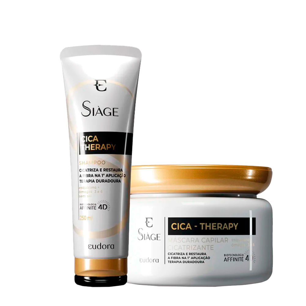 Kit Eudora Siàge Cica Therapy - Shampoo 250ml + Máscara Cicatrizante 250ml