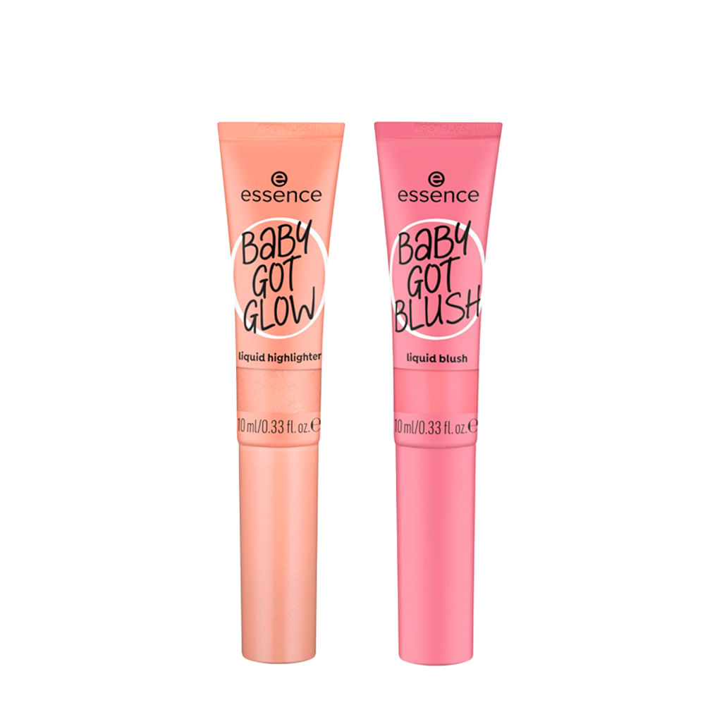 Kit Essence Blush Líquido Baby Got Blush 30 Dusty Rose 10ml + Iluminador Líquido Baby Got Glow 30 Breezy Bronze 10ml