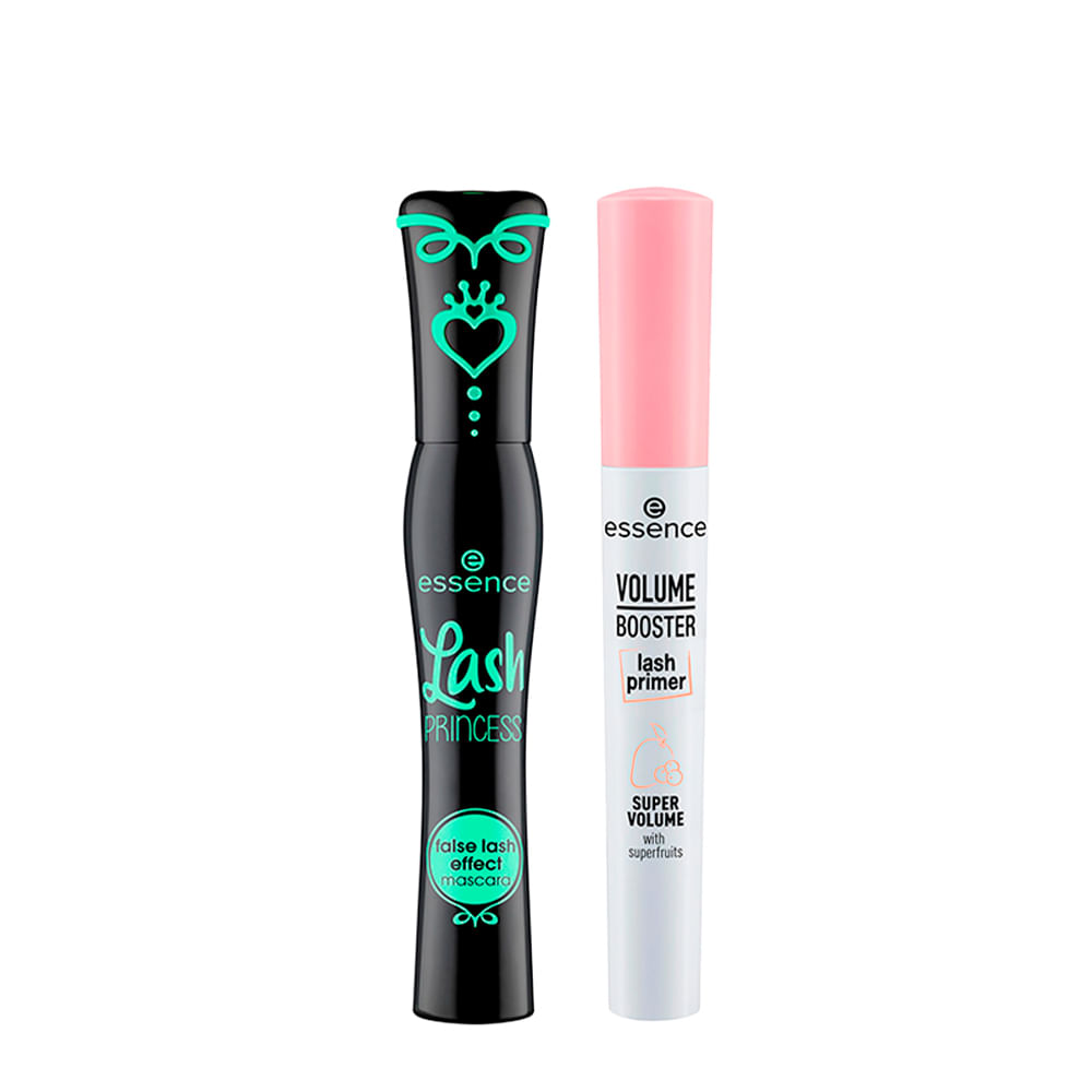 Kit Essence Máscara para Cílios Lash Princess Preta 12ml + Primer de Cílios Volume Booster Branco 7ml