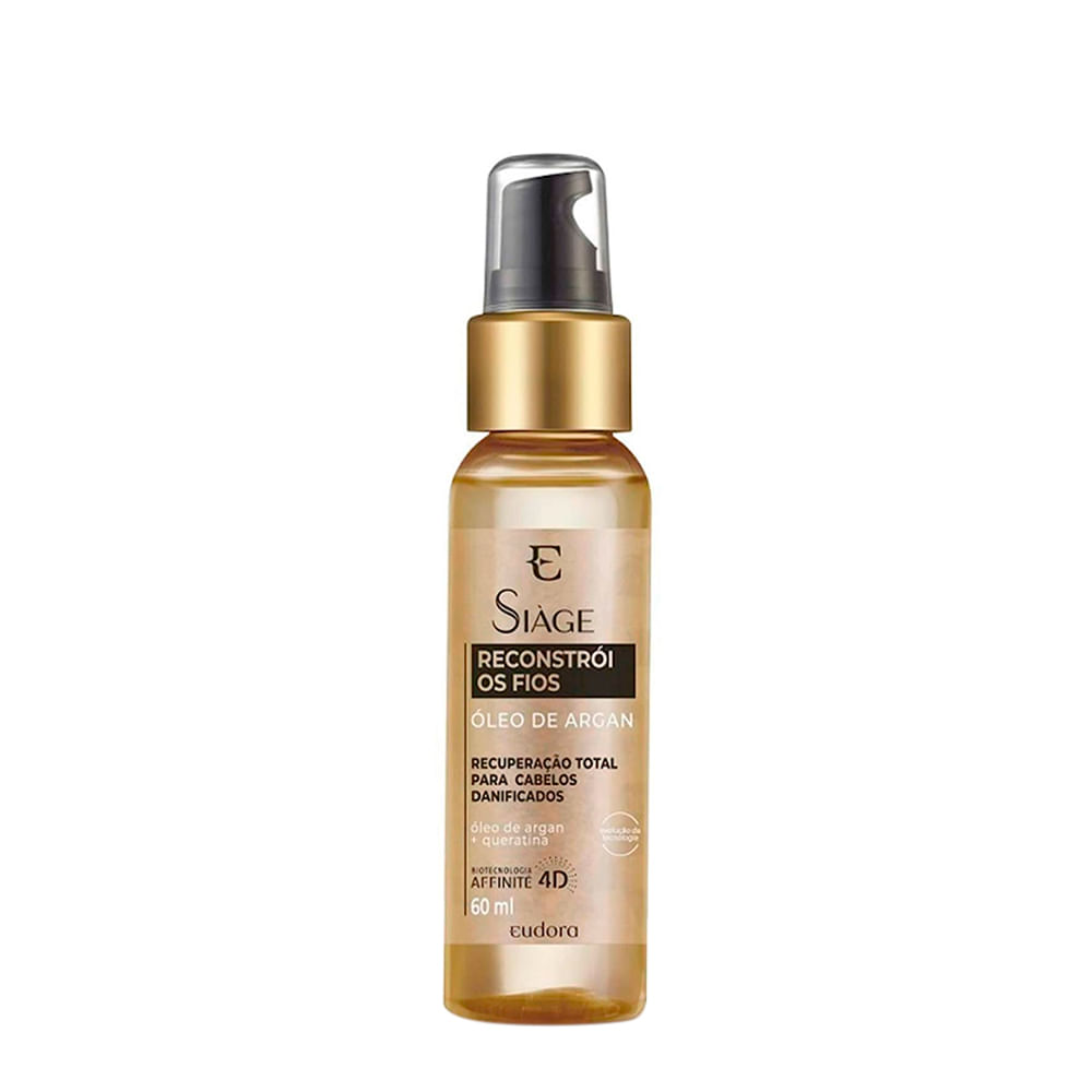 Óleo de Argan Capilar Eudora Siàge Reconstrói os Fios 60 ml