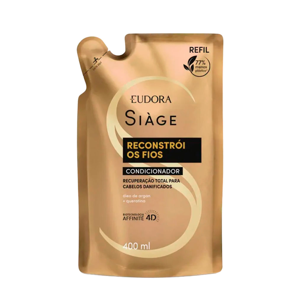 Condicionador Eudora Siàge Reconstrói os Fios Refil 400ml