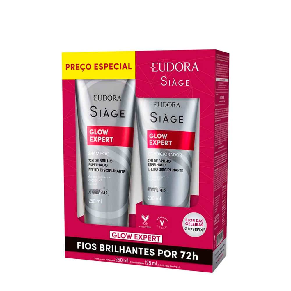 Kit Siàge Eudora Glow Expert Shampoo 250ml + Condicionador 125ml