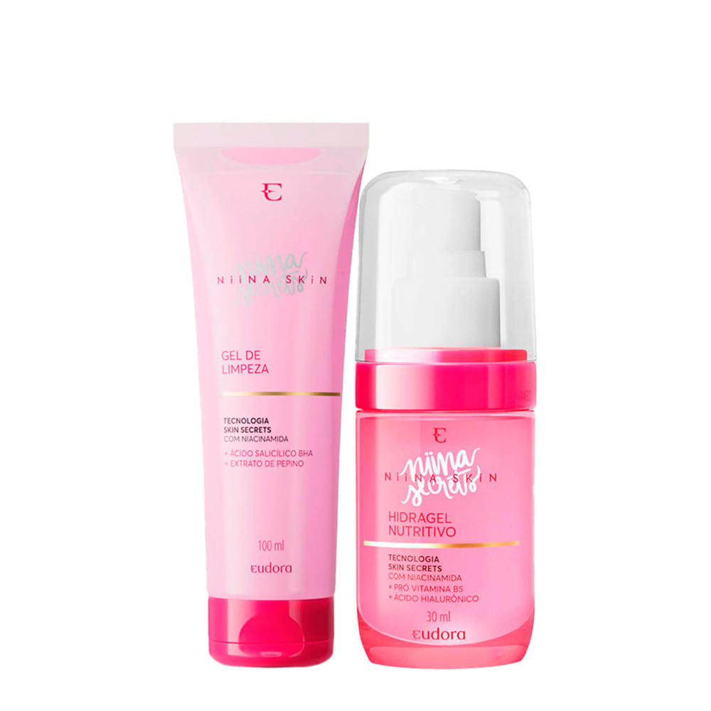 Kit Eudora Niina Secrets Skin Gel Limpeza Facial 100ml + Gel Hidratante Nutritivo 30ml
