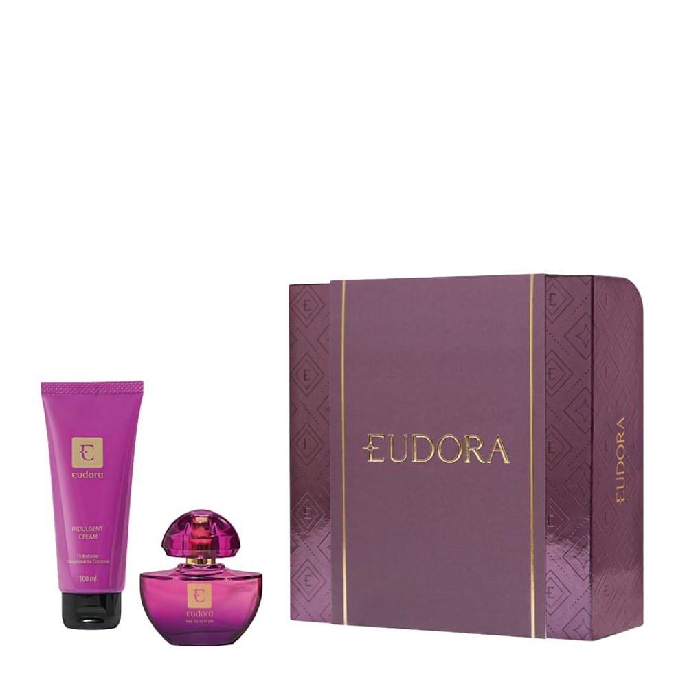 Kit Perfume Eudora Roxo Feminino - Eau de Parfum 35ml + Loção Hidratante 100ml