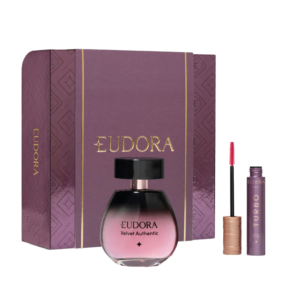Kit Perfume Eudora Velvet Authentic Feminino - Desodorante 100ml + Máscara de Cílios 10g