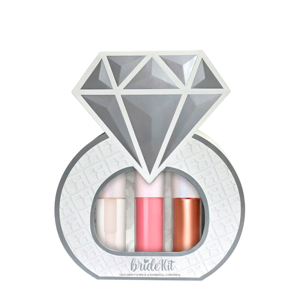 Kit Fran By Franciny Ehlke Bride Lip Gloss 5g + Blush 6,5g + Iluminador 5g
