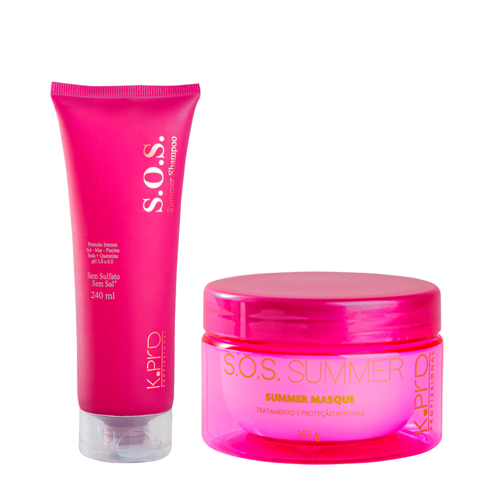 Kit K-Pro Profissional S.O.S Summer - Shampoo 240ml + Máscara 165g