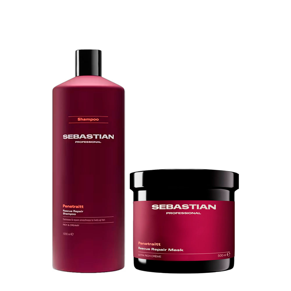 Kit Sebastian Professional Penetraitt - Shampoo 1000ml + Máscara 500ml