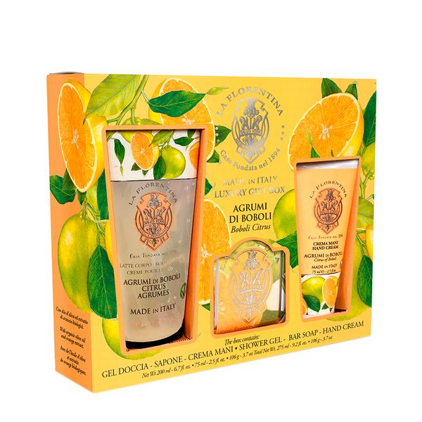 Kit La Florentina Big Ritual Boboli Citrus - Creme para as Mãos 75 ml + Sabonete em Barra 106 g + Gel de Banho 200 ml Kit