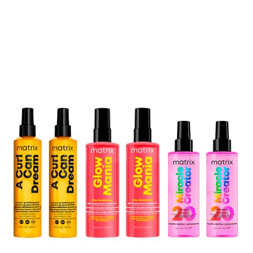 Kit Matrix Miracle Creator Leave-In 190ml 2 Produtos + Leave-In Glow Mania 250ml 2 Produtos + Modelador de Cachos Curl Can Dream 250ml 2 Produtos