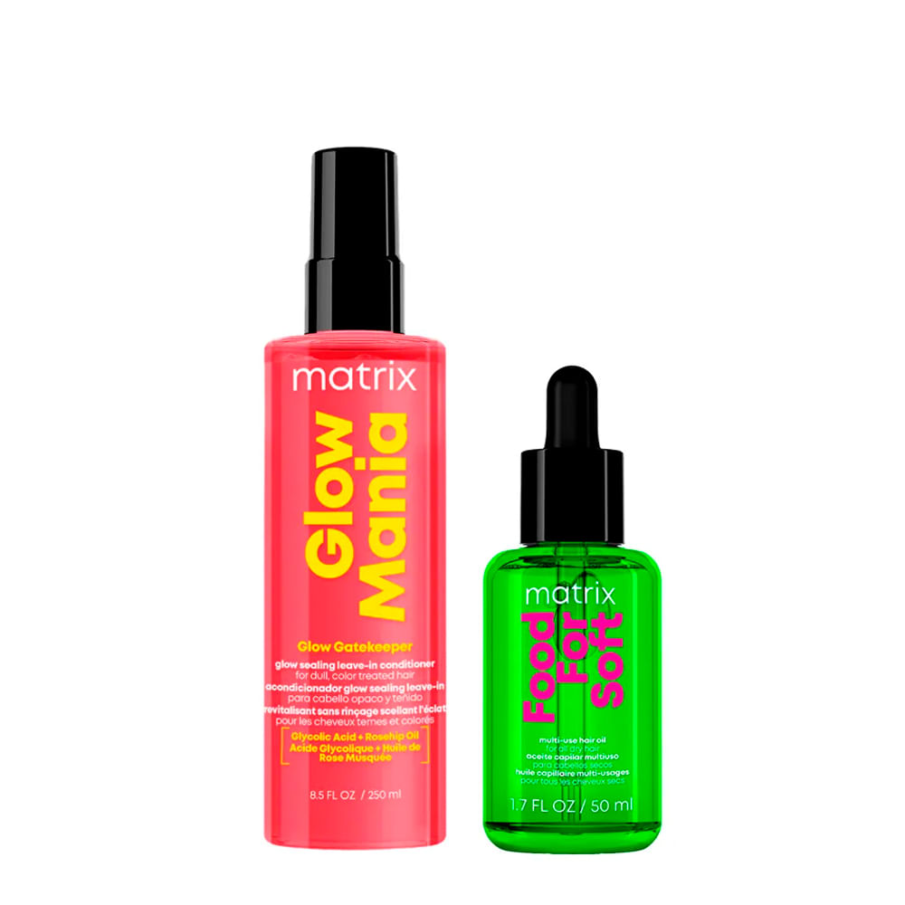 Kit Matrix Glow Mania Leave-In 200ml + Food For Soft Óleo 50ml