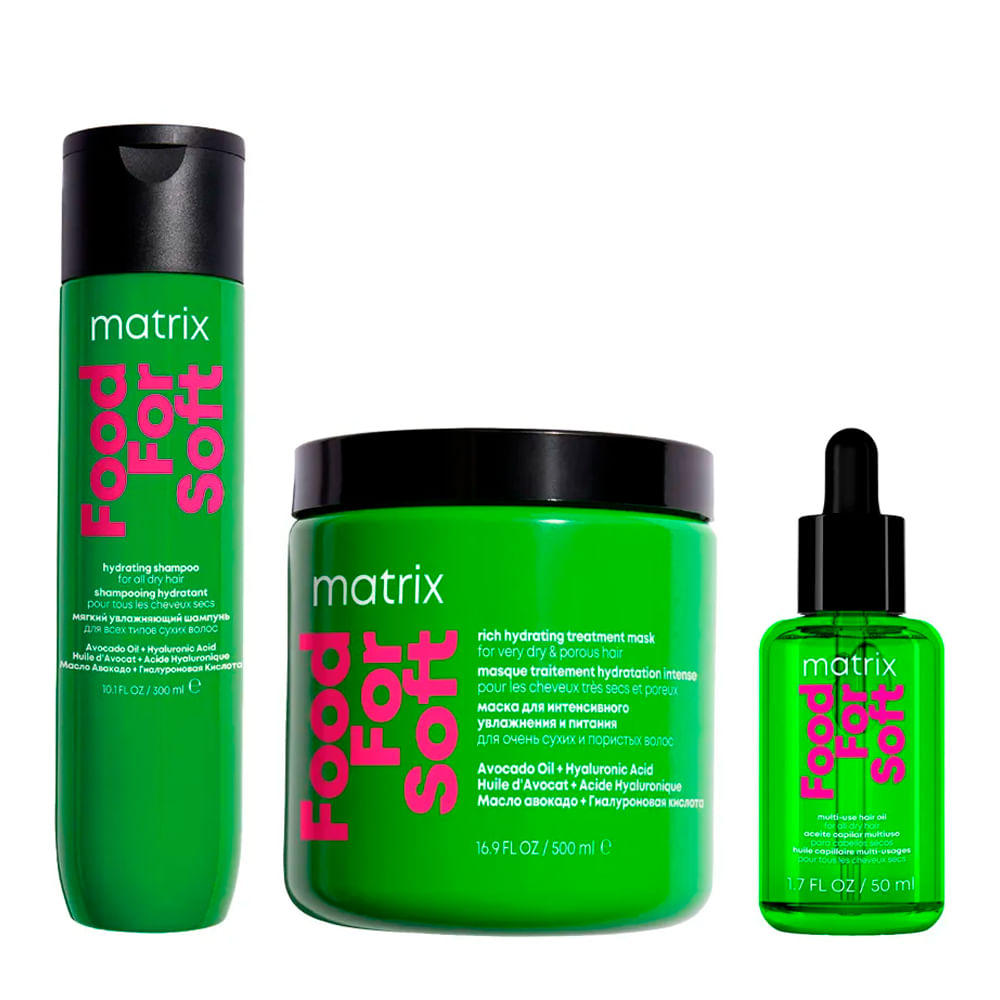 Kit Matrix Food For Soft Shampoo 300ml + Máscara 500ml + Óleo 50ml